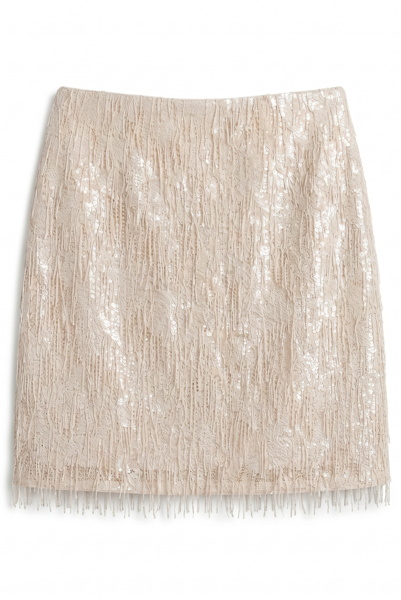 Champagne Fringe Sequin Skirt